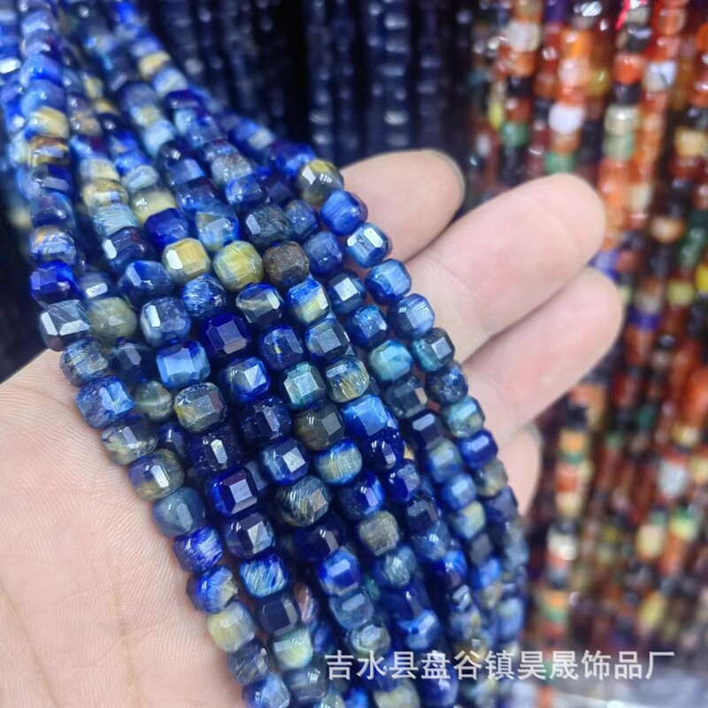 Естествена руда турмалинов нефрит ахат, фасетиран малък куб захар, полуготов, свободен, мънисто колие, гривна, „Направи си сам“ бижута