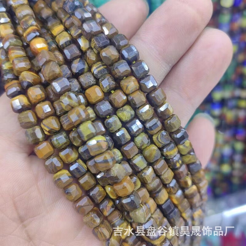 Естествена руда турмалинов нефрит ахат, фасетиран малък куб захар, полуготов, свободен, мънисто колие, гривна, „Направи си сам“ бижута