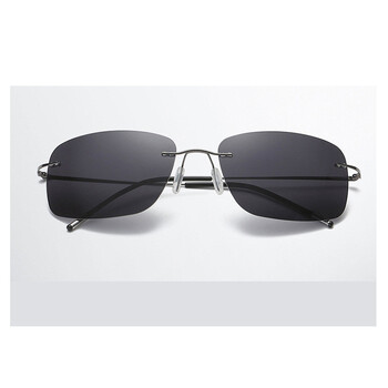 Jaunas bezrāmju B titāna polarizētas krāsu plēves brilles ar kvadrātveida rāmi, salokāmas kājas, bezrāmju vīriešu un sieviešu spoguļattēla braukšanas saulesbrilles