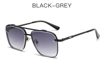 2025. gada jaunas Eiropas un Amerikas modes metāla kvadrātveida rāmja saulesbrilles vīriešiem, pārrobežu tendence, ielu mode