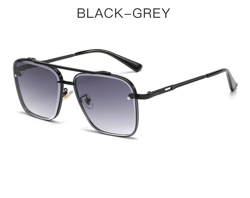 2025. gada jaunas Eiropas un Amerikas modes metāla kvadrātveida rāmja saulesbrilles vīriešiem, pārrobežu tendence, ielu mode