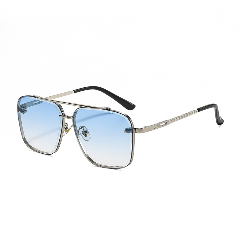 2025. gada jaunas Eiropas un Amerikas modes metāla kvadrātveida rāmja saulesbrilles vīriešiem, pārrobežu tendence, ielu mode