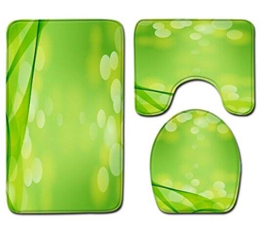 „Peony Source Place“ tualeto trijų dalių komplektas vonios kambario kilimėliui, durų derinys „Wish“