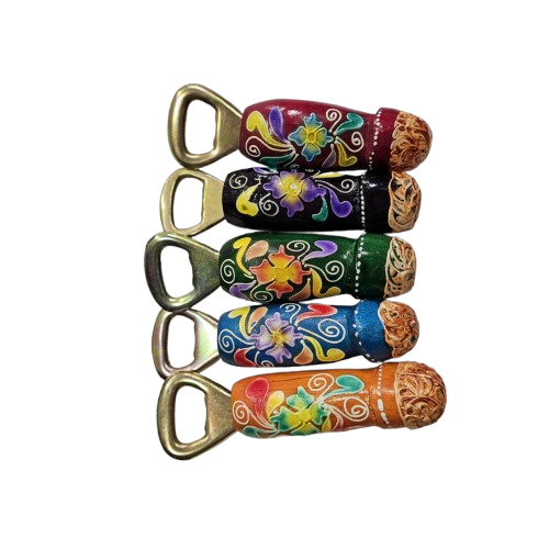 Отварачка пенис, Дървена, Ръчно рисувана, Многоцветна, 15 см