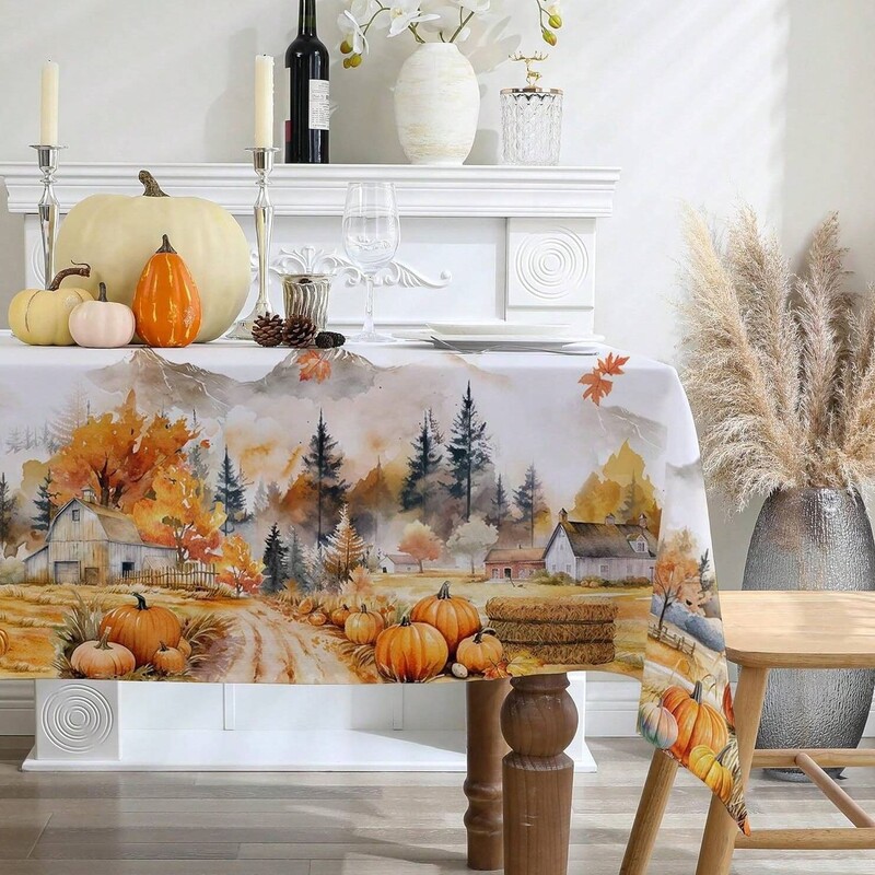 Nauja tarpvalstybinė staltiesė, vandeniui atspari Helovino staltiesė, moliūgas, stačiakampė aukštos klasės dekoracija