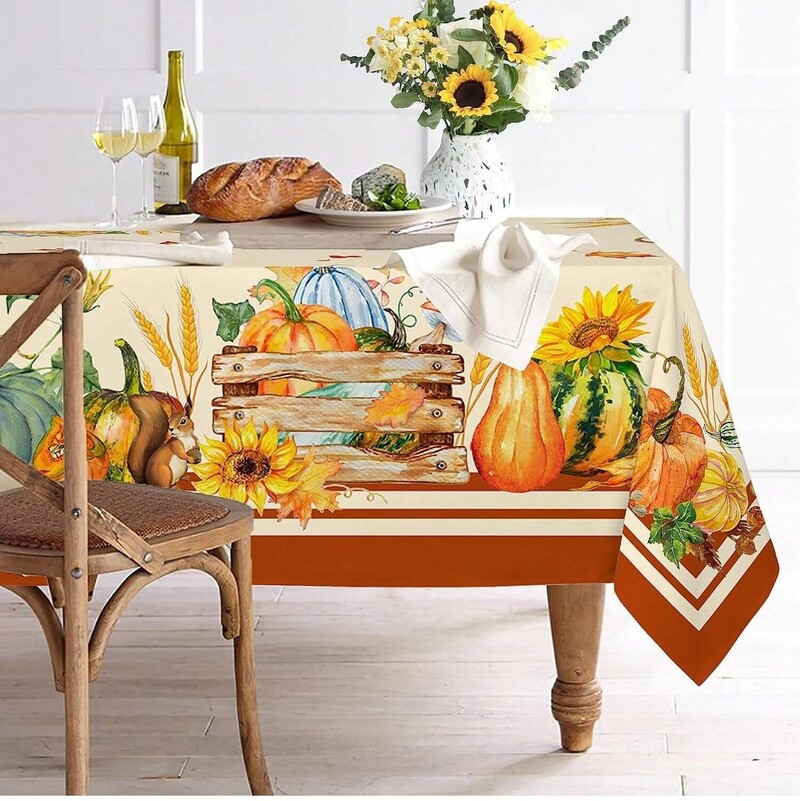 Nauja tarpvalstybinė staltiesė, vandeniui atspari Helovino staltiesė, moliūgas, stačiakampė aukštos klasės dekoracija