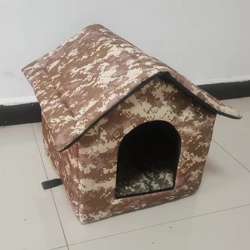 Cuib de exterior pentru animale de companie fără stăpân, cuib de animale rezistent la apă și la frig, cort de vară pentru cuib de pisică și câine, pat pentru animale de companie din pânză Oxford, detașabil și lavabil