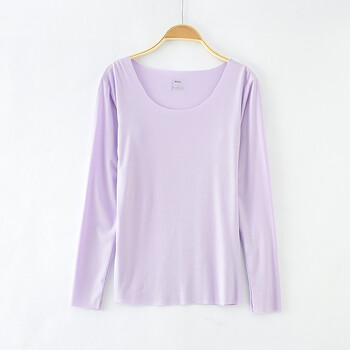 Тениска с дълъг ръкав, дамска, есен 2020, ново дамско облекло, корейска версия, резбована модална риза с тънък долнище, топ дрехи, есенни дрехи