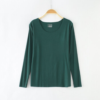 Тениска с дълъг ръкав, дамска, есен 2020, ново дамско облекло, корейска версия, резбована модална риза с тънък долнище, топ дрехи, есенни дрехи