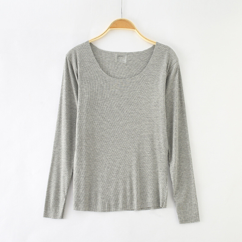 Тениска с дълъг ръкав, дамска, есен 2020, ново дамско облекло, корейска версия, резбована модална риза с тънък долнище, топ дрехи, есенни дрехи