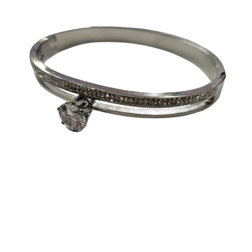 Гривна с камък, Стомана, 6 см/диаметър