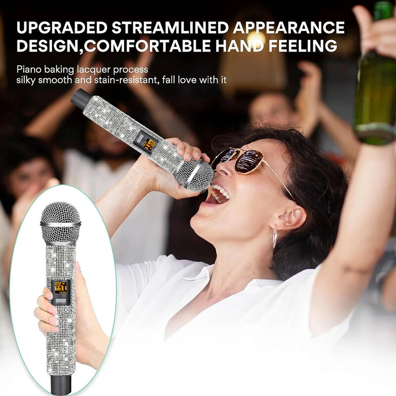 Bezvadu mikrofons viens līdz divi mājas KTV āra audio mikrofoni skatuves karaoke tiešraides profesionāls rokas mikrofons