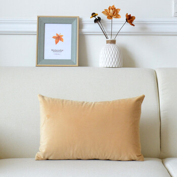 Μαξιλαροθήκη από βελούδο μονόχρωμο, απλό μοντέρνο μαξιλάρι καναπέ, μακριά μέση, μεγάλη μαξιλαροθήκη πλάτης J^