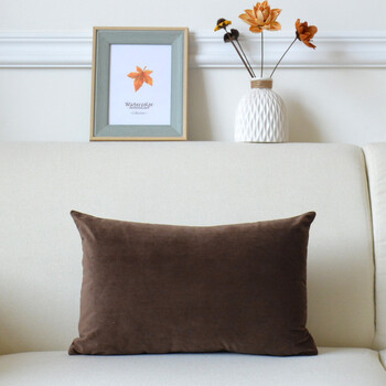 Μαξιλαροθήκη από βελούδο μονόχρωμο, απλό μοντέρνο μαξιλάρι καναπέ, μακριά μέση, μεγάλη μαξιλαροθήκη πλάτης J^