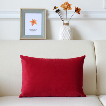Μαξιλαροθήκη από βελούδο μονόχρωμο, απλό μοντέρνο μαξιλάρι καναπέ, μακριά μέση, μεγάλη μαξιλαροθήκη πλάτης J^