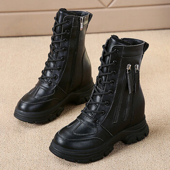 Internetikuulsuste õhukesed Martini saapad pisikestele naistele, uued talvised lühikesed saapad, mis suurendavad kõrgust, universaalsed kevad- ja sügissaapad paksu tallaga