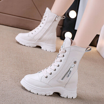 Internetikuulsuste õhukesed Martini saapad pisikestele naistele, uued talvised lühikesed saapad, mis suurendavad kõrgust, universaalsed kevad- ja sügissaapad paksu tallaga