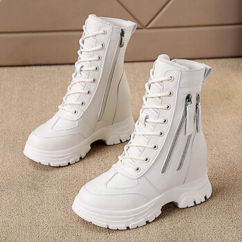 Internetikuulsuste õhukesed Martini saapad pisikestele naistele, uued talvised lühikesed saapad, mis suurendavad kõrgust, universaalsed kevad- ja sügissaapad paksu tallaga