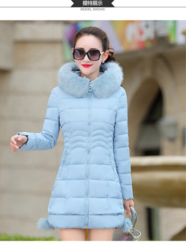 Moteriškas vidutinio ilgio medvilninis paltas, 2024 m. žiema, naujas korėjietiško stiliaus medvilninis paltas, aptemptas, madingas storas šiltas paltas