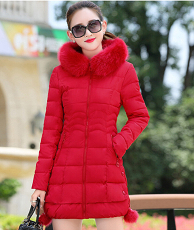 Moteriškas vidutinio ilgio medvilninis paltas, 2024 m. žiema, naujas korėjietiško stiliaus medvilninis paltas, aptemptas, madingas storas šiltas paltas