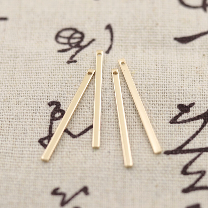 Misiņa taisnstūra kulons 2 gab., tīrs varš, garš pušķīša kulons, mazs kulons, matu sprādze, senlaicīga stila rotaslietu aksesuāri, matu sprādžu materiāls