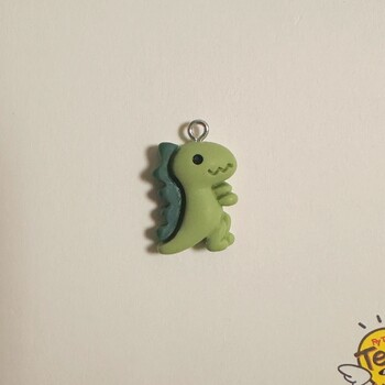 DIY rotaslietu aksesuāri sveķu kulons 10 gab. Simulācijas mini multfilmas jauki mazi dinozauru auskari kulona šarmu radoša dāvana