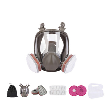 Dujokaukės purškiami dažai cheminiai pesticidai viso veido kaukė gaisro gesinimui platus matymo laukas silikoninė dujokaukė su filtru viso veido kaukė didmeninė prekyba