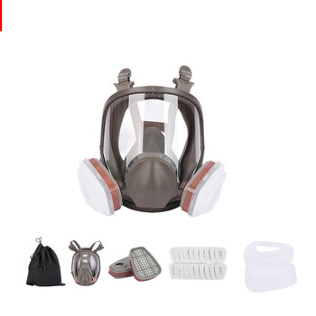 Dujokaukės purškiami dažai cheminiai pesticidai viso veido kaukė gaisro gesinimui platus matymo laukas silikoninė dujokaukė su filtru viso veido kaukė didmeninė prekyba