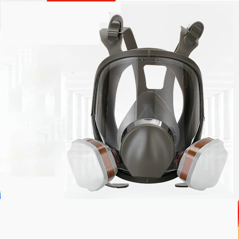 Dujokaukės purškiami dažai cheminiai pesticidai viso veido kaukė gaisro gesinimui platus matymo laukas silikoninė dujokaukė su filtru viso veido kaukė didmeninė prekyba