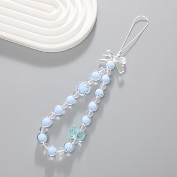 Малка перлена верижка за мобилен телефон с аромат, малка висулка с цвете, вървичка за мобилен телефон, калъф за мобилен телефон, висулка с мъниста, против падане Верижна жена