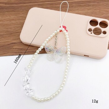 Малка перлена верижка за мобилен телефон с аромат, малка висулка с цвете, вървичка за мобилен телефон, калъф за мобилен телефон, висулка с мъниста, против падане Верижна жена