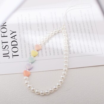 Малка перлена верижка за мобилен телефон с аромат, малка висулка с цвете, вървичка за мобилен телефон, калъф за мобилен телефон, висулка с мъниста, против падане Верижна жена