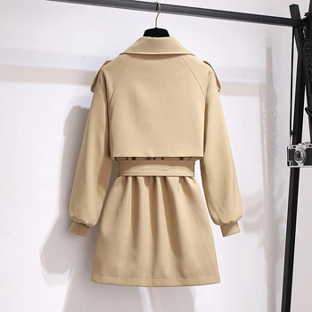 Korea stiilis kaherealine kinnitus ja vöö, vöökoht, salendav, moodne lühike jakk naistele, sügis ja talv 2024, uus