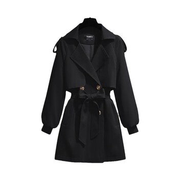 Korea stiilis kaherealine kinnitus ja vöö, vöökoht, salendav, moodne lühike jakk naistele, sügis ja talv 2024, uus