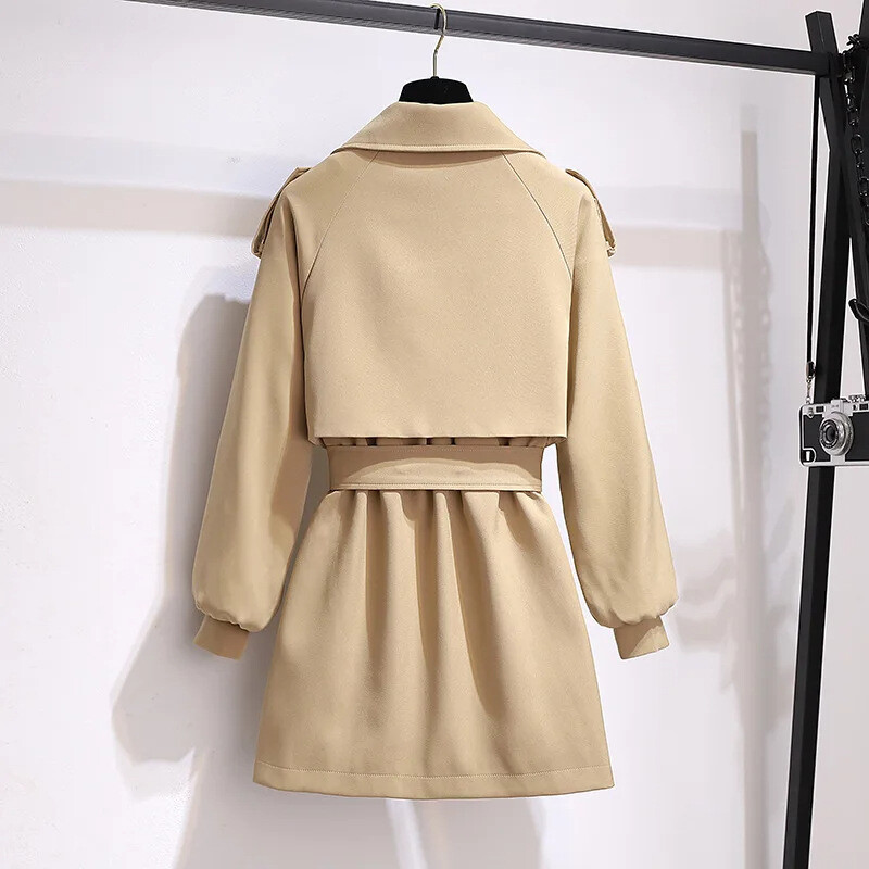 Korea stiilis kaherealine kinnitus ja vöö, vöökoht, salendav, moodne lühike jakk naistele, sügis ja talv 2024, uus
