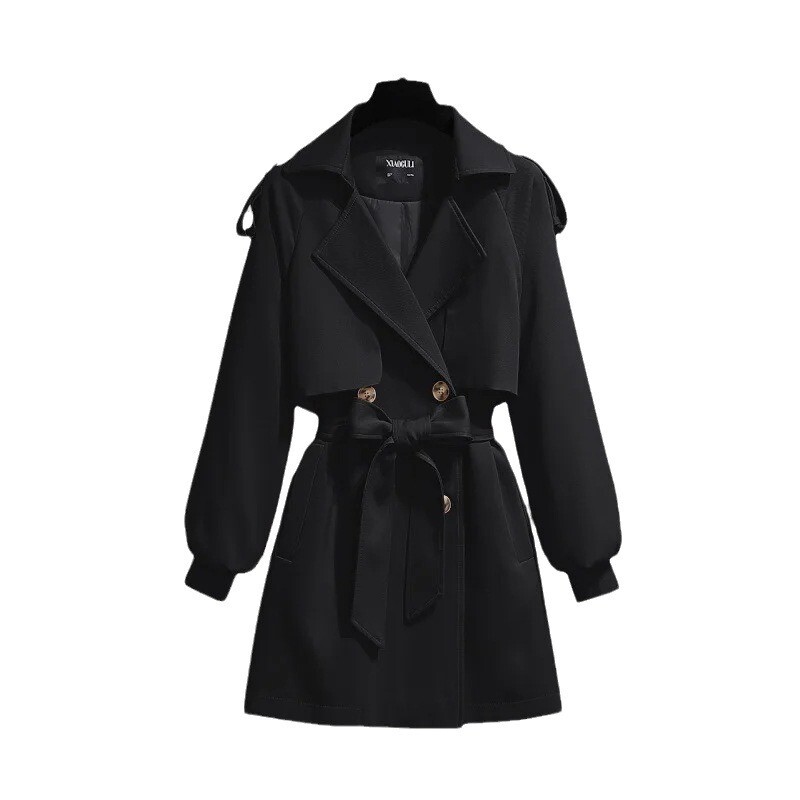 Korea stiilis kaherealine kinnitus ja vöö, vöökoht, salendav, moodne lühike jakk naistele, sügis ja talv 2024, uus