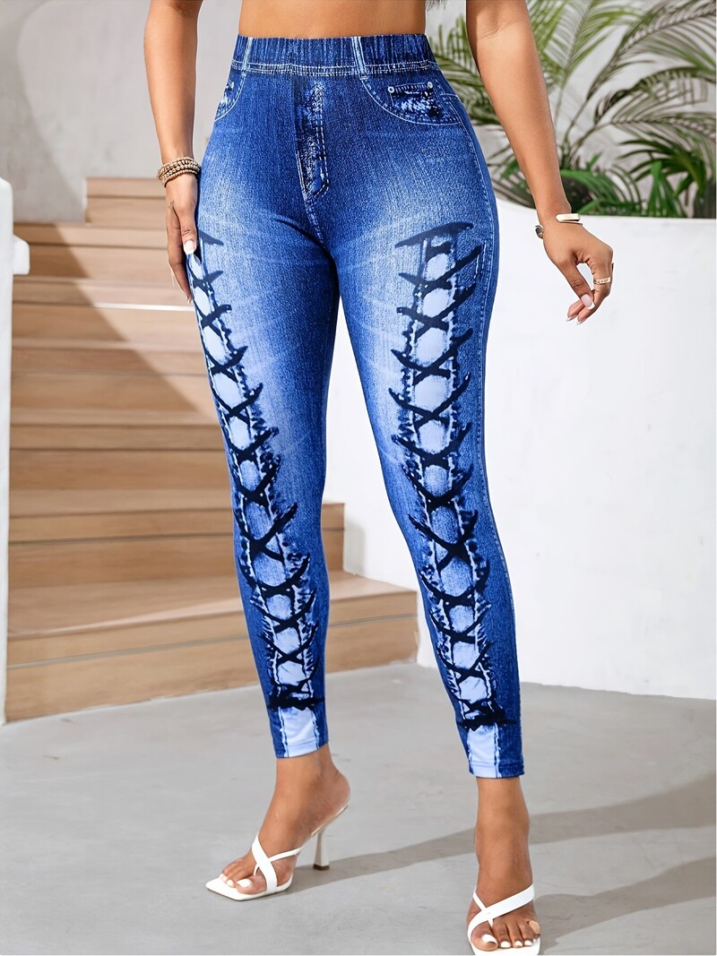 Jednostavne prekogranične joga hlače za žene, fitness hlače visokog struka u kontrastnim bojama, sportske hlače za trčanje na otvorenom