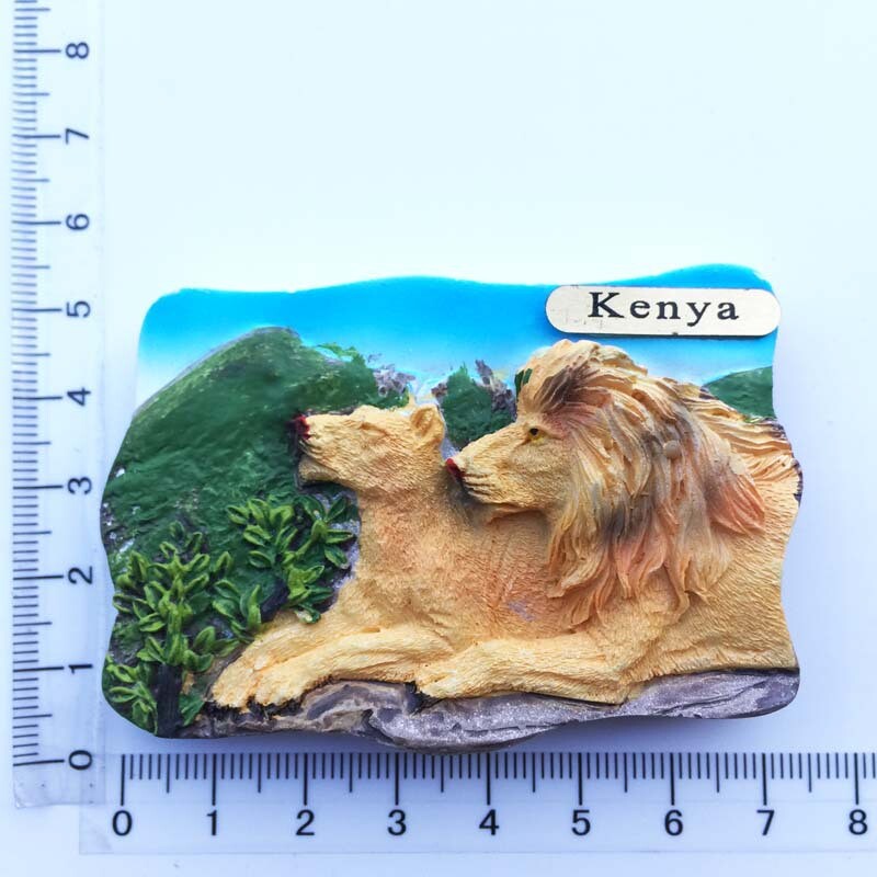 Tarpvalstybinė elektroninė prekyba, pristatymas, Kenijos humanistinis trimatis gyvūnų turizmas, suvenyras, dovana, derva, rankų darbo šaldytuvo magnetas