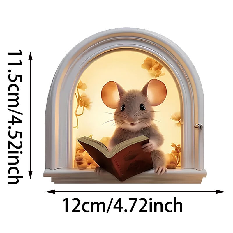 Legnépszerűbb öntapadós rajzfilm egérmatrica lakberendezéshez, aranyos, édes, 3D, PVC egérlyuk fali matrica