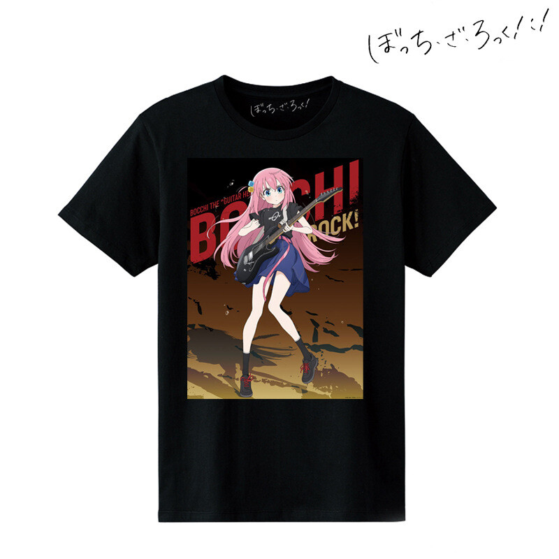 Μπλουζάκι Anime Lonely Rock, μαύρο, σε ιαπωνικό στιλ Goto Ichiri, με κοντά μανίκια και λάστιχο που τυλίγεται γύρω από το κεφάλι