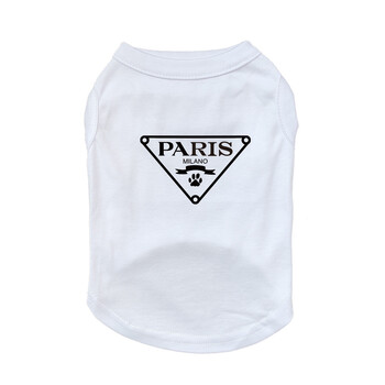 Suvine naljakas varrukateta lemmikloomavest koertele, õhuke trükitud lemmiklooma T-särk, jääsiidist puuvillased riided prantsuse buldogile, šnautserile