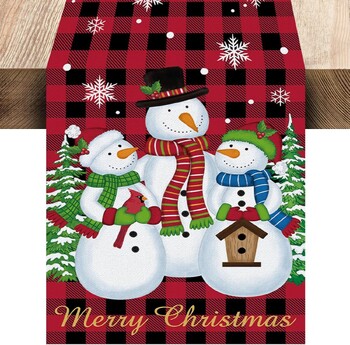 Naujas kalėdinis stalas užsienyje, rankų darbo, tiesioginiai pardavimai, žieminis stalo padėkliukas su sniego senio raštu iš Kalėdų Senelio fabriko tiesioginių pardavimų