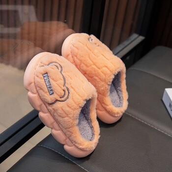 Bērnu kokvilnas čības vecāku un bērnu stilā 2025, ziemas čības zēniem ar biezu zoli, kažokādas mājas čības lieliem bērniem un meitenēm