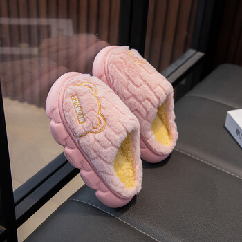 Bērnu kokvilnas čības vecāku un bērnu stilā 2025, ziemas čības zēniem ar biezu zoli, kažokādas mājas čības lieliem bērniem un meitenēm