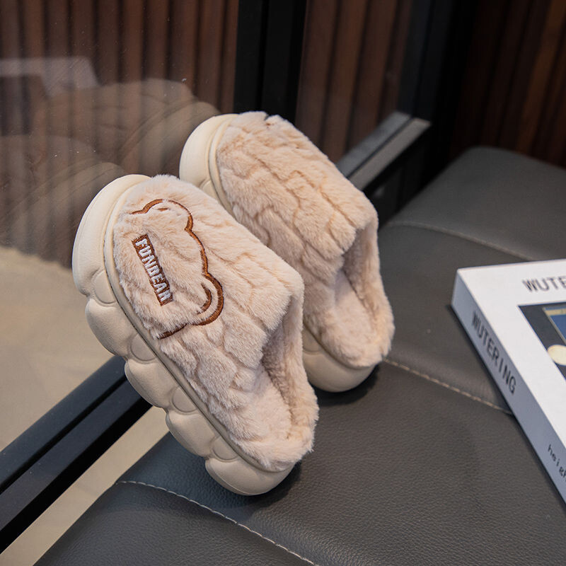 Bērnu kokvilnas čības vecāku un bērnu stilā 2025, ziemas čības zēniem ar biezu zoli, kažokādas mājas čības lieliem bērniem un meitenēm