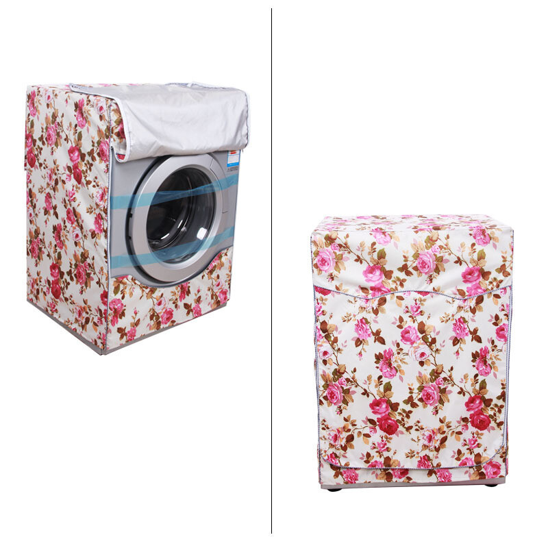 Taobao vairumtirdzniecības veļas mazgājamās mašīnas pārsegs, ūdensizturīgs, saules aizsardzības pārsegs putekļu necaurlaidīgai veļas mašīnai ar biezu cilindru, sudraba apdruka, rāvējslēdzēja aizdare
