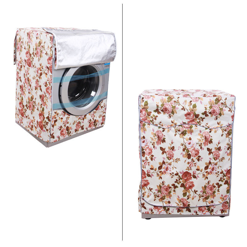 Taobao vairumtirdzniecības veļas mazgājamās mašīnas pārsegs, ūdensizturīgs, saules aizsardzības pārsegs putekļu necaurlaidīgai veļas mašīnai ar biezu cilindru, sudraba apdruka, rāvējslēdzēja aizdare