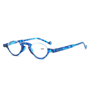 Овални очила за четене с половин рамка, модерни и младежки, цветни и удобни, с пружинни крачета, подходящи за хора на средна и по-възрастна възраст, които четат с далекогледство.