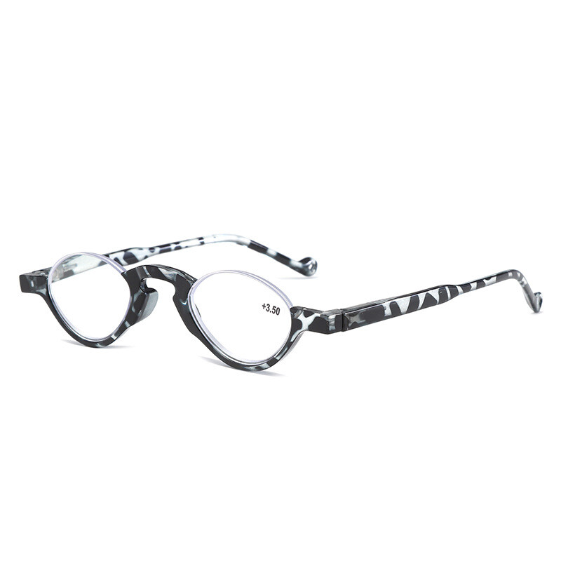 Овални очила за четене с половин рамка, модерни и младежки, цветни и удобни, с пружинни крачета, подходящи за хора на средна и по-възрастна възраст, които четат с далекогледство.