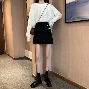 Nova jesensko-zimska suknja s malim mirisom, visokim strukom i debelim mm, uska kratka suknja s univerzalnim temperamentom, napredna suknja u jednom koraku